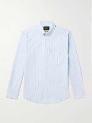 Belavista Button-Down Collar Striped Cotton Oxford Shirt