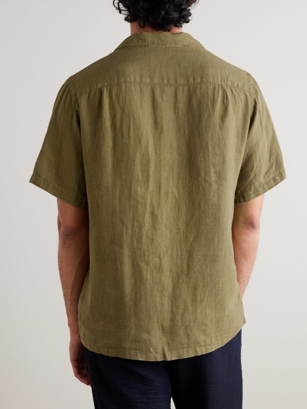 Camp-Collar Linen Shirt - BK Camp-Collar Linen Shirt - BK