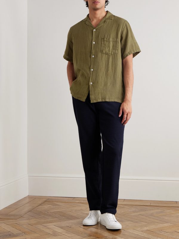 Camp-Collar Linen Shirt - OU Camp-Collar Linen Shirt - OU