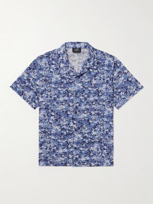Lloyd Convertible-Collar Printed Cotton Shirt Lloyd Convertible-Collar Printed Cotton Shirt