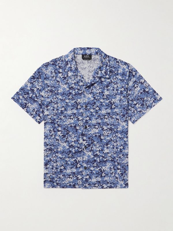 Lloyd Convertible-Collar Printed Cotton Shirt Lloyd Convertible-Collar Printed Cotton Shirt