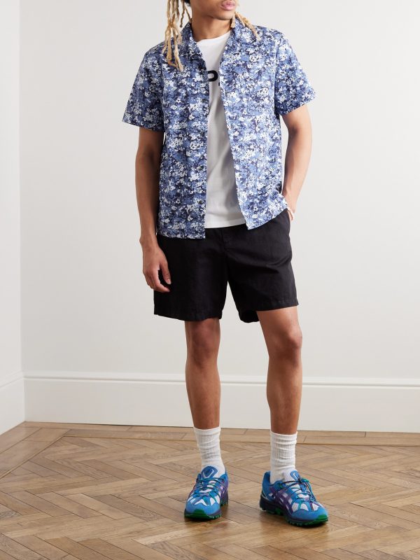 Lloyd Convertible-Collar Printed Cotton Shirt - OU Lloyd Convertible-Collar Printed Cotton Shirt - OU