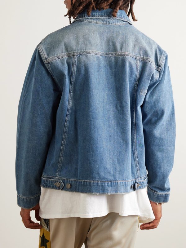 Hemi Embroidered Denim Trucker Jacket - BK