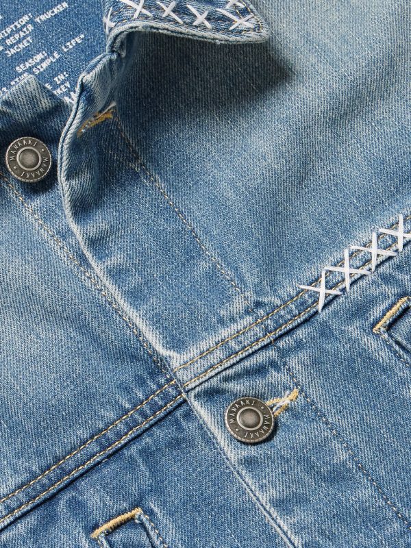 Hemi Embroidered Denim Trucker Jacket - CU