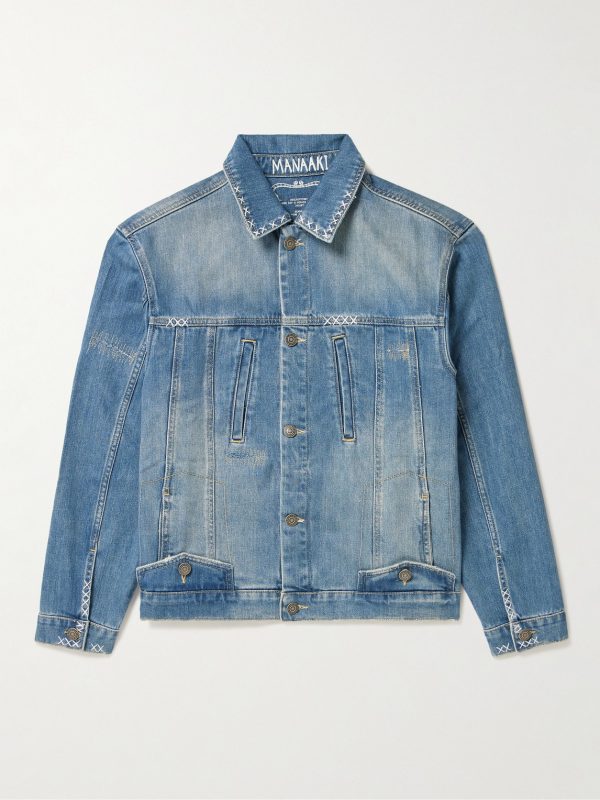 Hemi Embroidered Denim Trucker Jacket