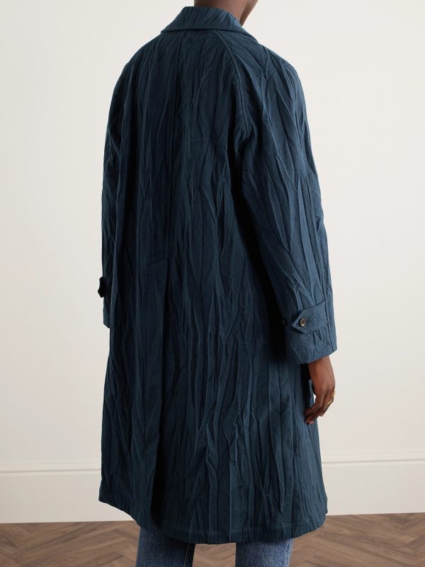 Crinkled Cotton-Twill Coat - BK Crinkled Cotton-Twill Coat - BK
