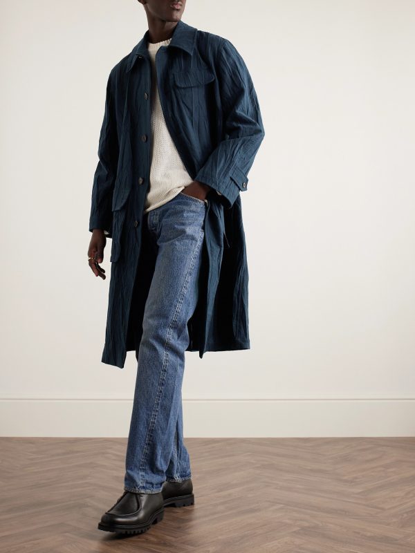 Crinkled Cotton-Twill Coat - OU Crinkled Cotton-Twill Coat - OU