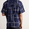 Convertible-Collar Embroidered Cotton Shirt - BK Convertible-Collar Embroidered Cotton Shirt - BK
