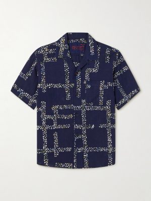 Convertible-Collar Embroidered Cotton Shirt Convertible-Collar Embroidered Cotton Shirt