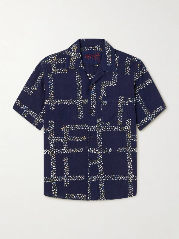 Convertible-Collar Embroidered Cotton Shirt Convertible-Collar Embroidered Cotton Shirt