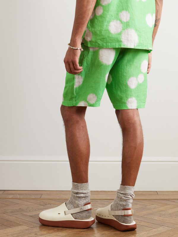 Assembly Straight-Leg Printed Linen Shorts - BK