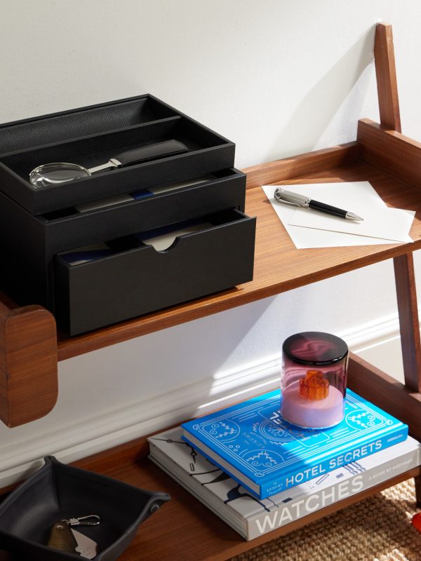 Panama Cross-Grain Leather Stationery Organiser - OU Panama Cross-Grain Leather Stationery Organiser - OU