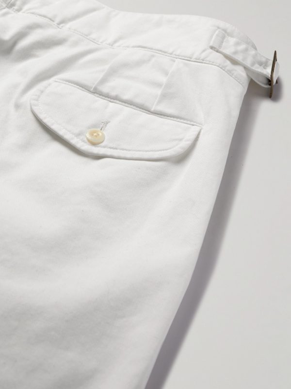 Manny Tapered Pleated Cotton-Twill Trousers - CU