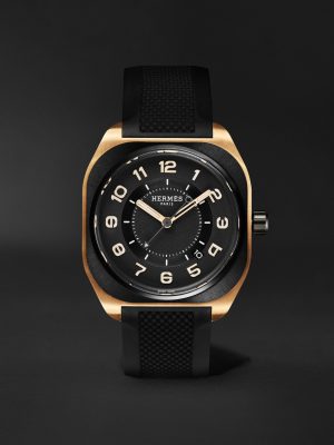 H08 Automatic 39mm DLC-Coated Titanium, Rose Gold and Rubber Watch, Ref. No. 060124WW00 H08 Automatic 39mm DLC-Coated Titanium, Rose Gold and Rubber Watch, Ref. No. 060124WW00