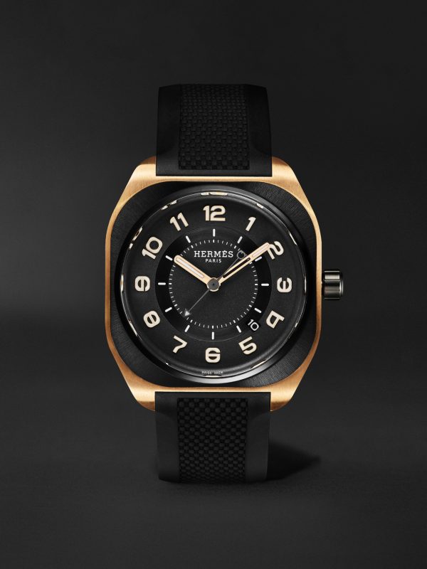 H08 Automatic 39mm DLC-Coated Titanium, Rose Gold and Rubber Watch, Ref. No. 060124WW00 H08 Automatic 39mm DLC-Coated Titanium, Rose Gold and Rubber Watch, Ref. No. 060124WW00