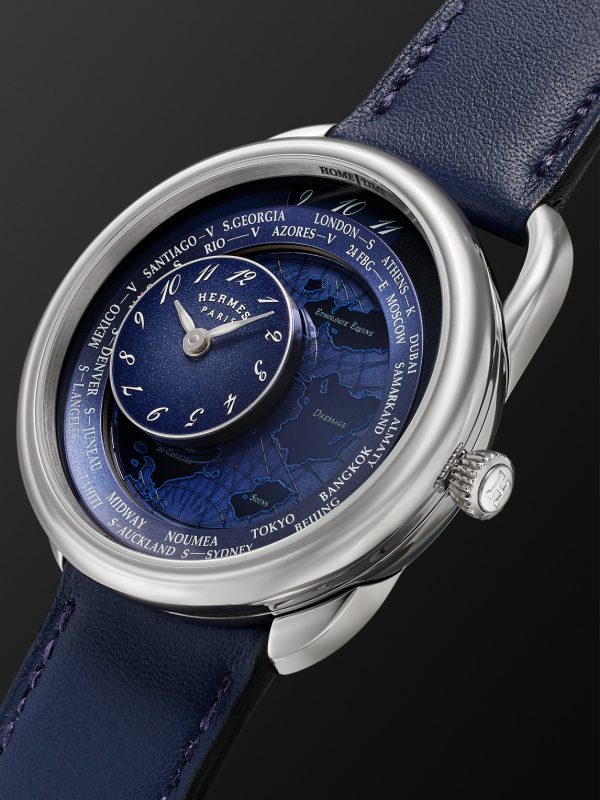Arceau Le Temps Voyageur Automatic 38mm Stainless Steel and Leather Watch, Ref. No. W057263WW00 - FR Arceau Le Temps Voyageur Automatic 38mm Stainless Steel and Leather Watch, Ref. No. W057263WW00 - FR