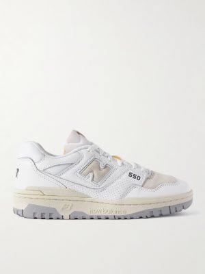 550 Perforated Leather, Suede and Mesh Sneakers