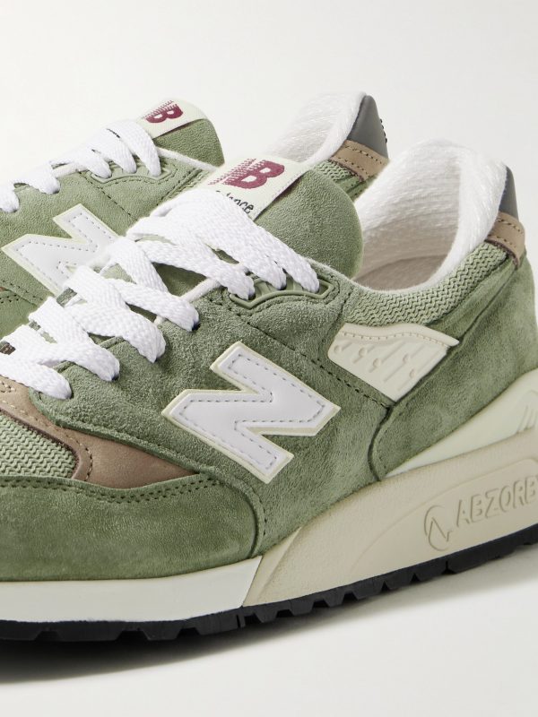 998 Leather- and Rubber-Trimmed Suede and Mesh Sneakers - CU 998 Leather- and Rubber-Trimmed Suede and Mesh Sneakers - CU
