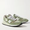 998 Leather- and Rubber-Trimmed Suede and Mesh Sneakers - FR 998 Leather- and Rubber-Trimmed Suede and Mesh Sneakers - FR