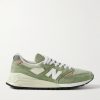 998 Leather- and Rubber-Trimmed Suede and Mesh Sneakers 998 Leather- and Rubber-Trimmed Suede and Mesh Sneakers