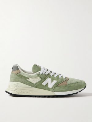 998 Leather- and Rubber-Trimmed Suede and Mesh Sneakers 998 Leather- and Rubber-Trimmed Suede and Mesh Sneakers