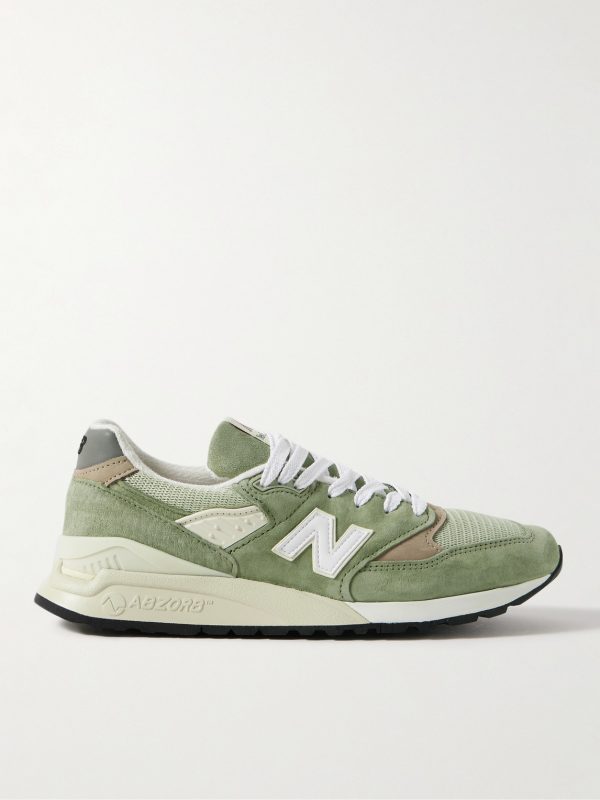 998 Leather- and Rubber-Trimmed Suede and Mesh Sneakers 998 Leather- and Rubber-Trimmed Suede and Mesh Sneakers