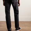 Slim-Fit Straight-Leg Stone-Washed Jeans - BK