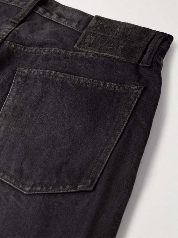 Slim-Fit Straight-Leg Stone-Washed Jeans - CU