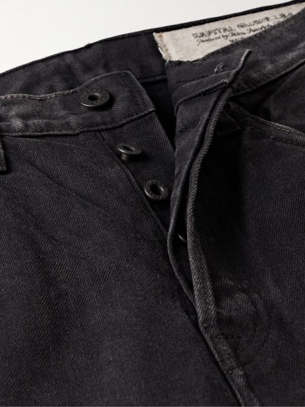 Slim-Fit Straight-Leg Stone-Washed Jeans - E1