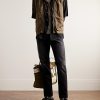 Slim-Fit Straight-Leg Stone-Washed Jeans - OU