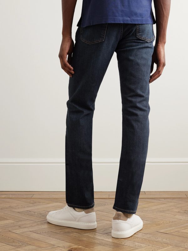 Slim-Fit Straight-Leg Stretch-Denim Jeans - BK