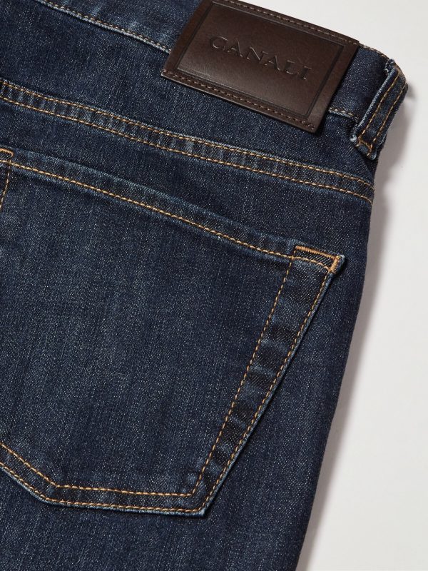 Slim-Fit Straight-Leg Stretch-Denim Jeans - CU