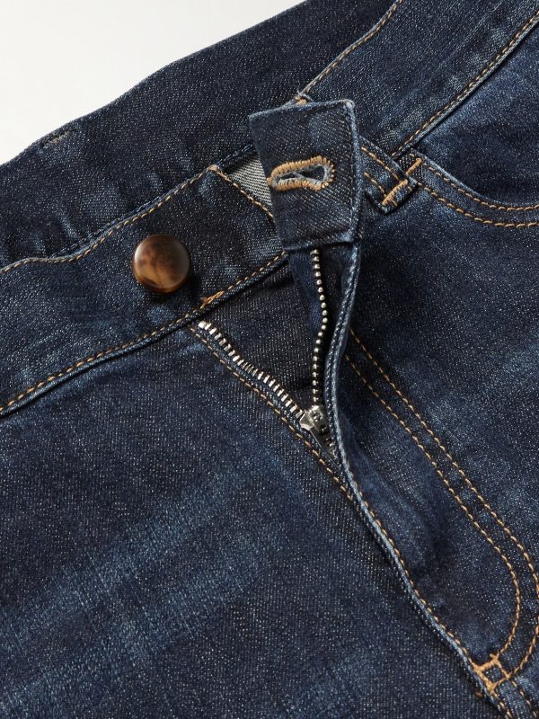 Slim-Fit Straight-Leg Stretch-Denim Jeans - E1