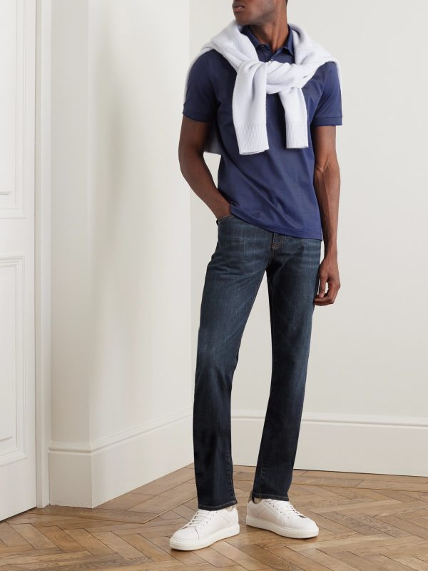Slim-Fit Straight-Leg Stretch-Denim Jeans - OU