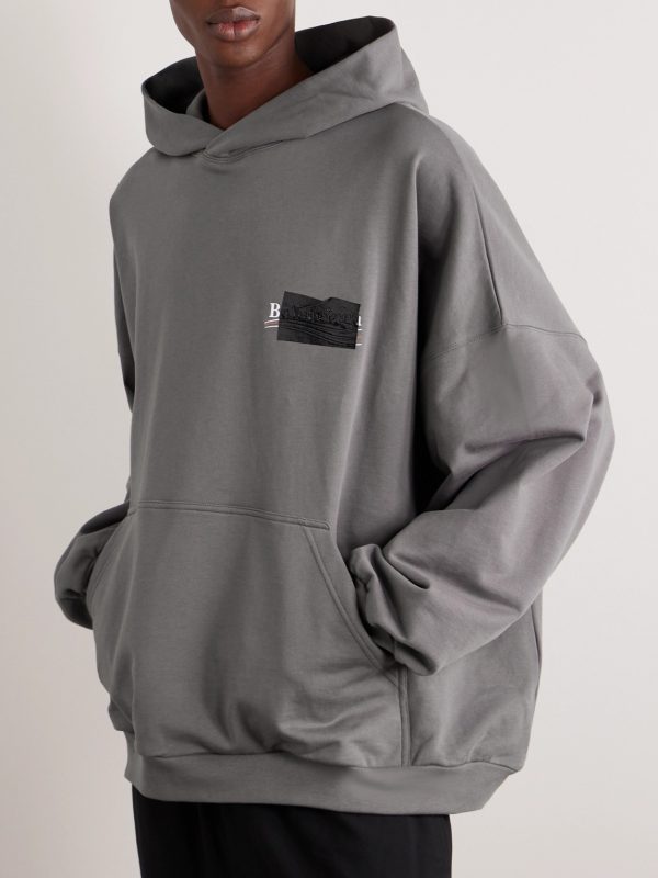 Logo-Embroidered Cotton-Jersey Hoodie - FR Logo-Embroidered Cotton-Jersey Hoodie - FR
