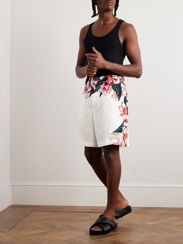 + Sun Surf Straight-Leg Floral-Print Cotton-Poplin Bermuda Shorts - OU + Sun Surf Straight-Leg Floral-Print Cotton-Poplin Bermuda Shorts - OU