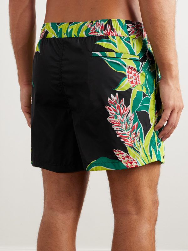 + Sunsurf Straight-Leg Mid-Length Printed Swim Shorts - BK + Sunsurf Straight-Leg Mid-Length Printed Swim Shorts - BK