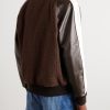 Cotton-Blend Tweed and Leather Bomber Jacket - BK