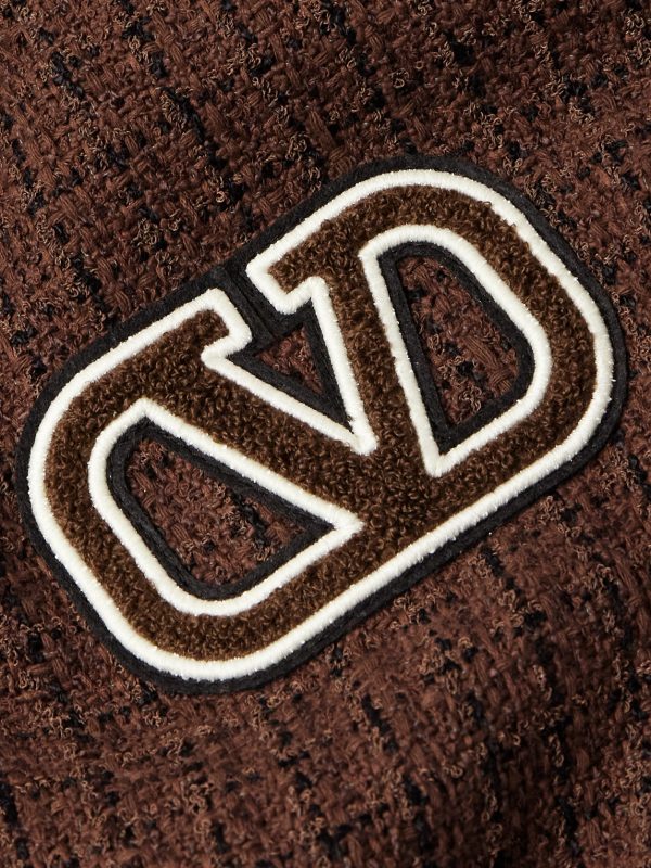 Cotton-Blend Tweed and Leather Bomber Jacket - E1