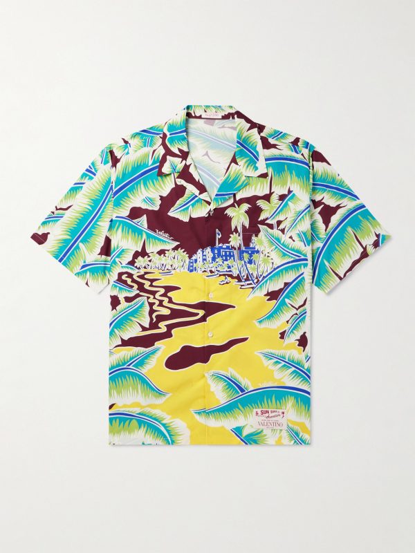 + Sun Surf Camp-Collar Printed Cotton-Poplin Shirt
