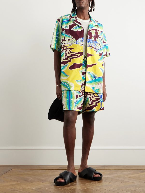 + Sun Surf Camp-Collar Printed Cotton-Poplin Shirt - OU