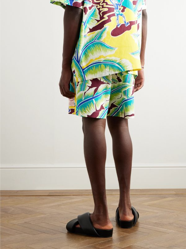 + Sun Surf Straight-Leg Printed Cotton-Poplin Bermuda Shorts - BK + Sun Surf Straight-Leg Printed Cotton-Poplin Bermuda Shorts - BK