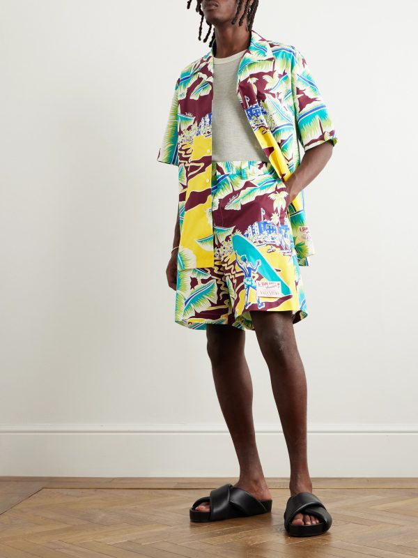 + Sun Surf Straight-Leg Printed Cotton-Poplin Bermuda Shorts - OU + Sun Surf Straight-Leg Printed Cotton-Poplin Bermuda Shorts - OU