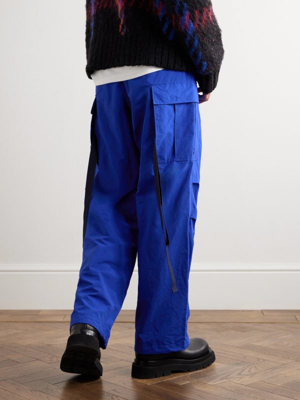 Straight-Leg Belted Shell Cargo Trousers - BK Straight-Leg Belted Shell Cargo Trousers - BK