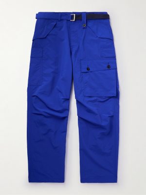 Straight-Leg Belted Shell Cargo Trousers