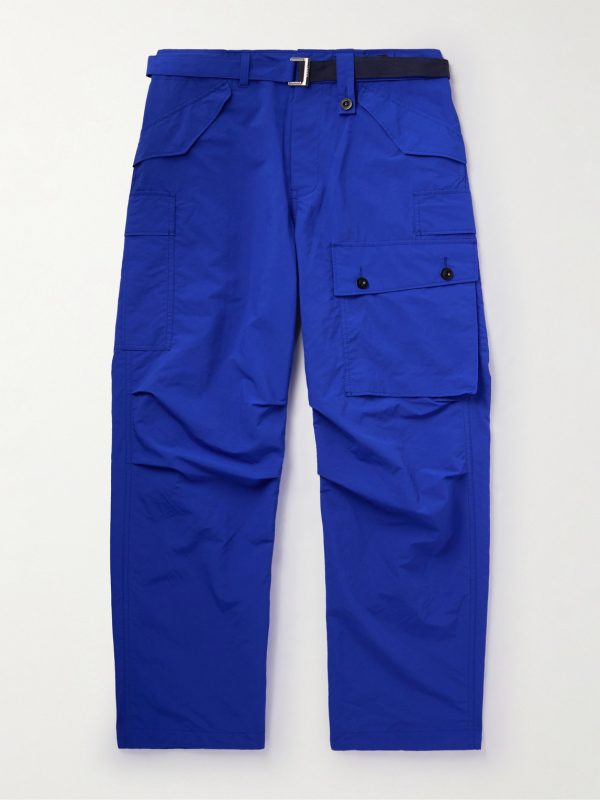 Straight-Leg Belted Shell Cargo Trousers Straight-Leg Belted Shell Cargo Trousers