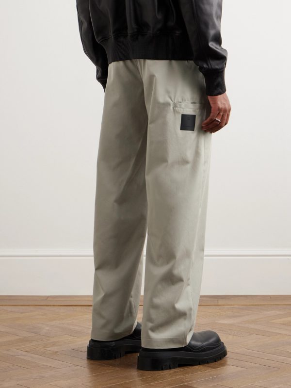 Straight-Leg Logo-Appliquéd Twill Trousers - BK Straight-Leg Logo-Appliquéd Twill Trousers - BK