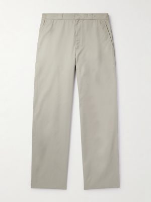 Straight-Leg Logo-Appliquéd Twill Trousers Straight-Leg Logo-Appliquéd Twill Trousers