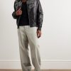 Straight-Leg Logo-Appliquéd Twill Trousers - OU Straight-Leg Logo-Appliquéd Twill Trousers - OU