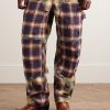 Straight-Leg Convertible Distressed Checked Cotton-Flannel Trousers - FR Straight-Leg Convertible Distressed Checked Cotton-Flannel Trousers - FR